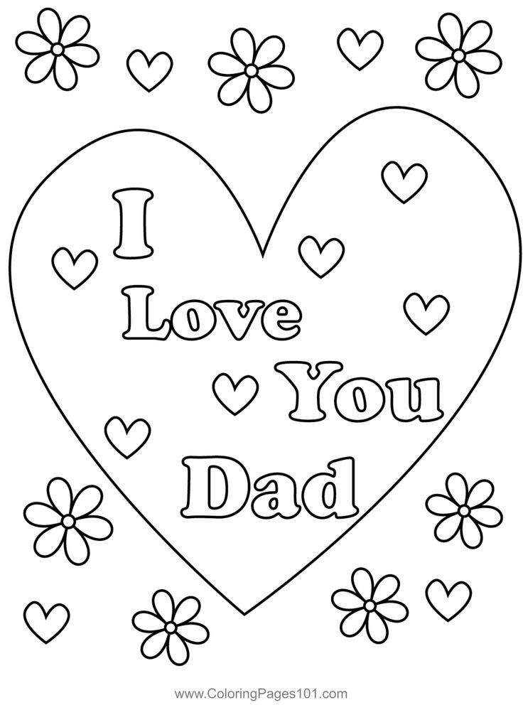 I love you dad coloring page fathers day coloring page love you dad love coloring pages