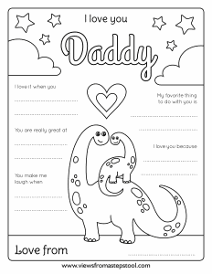 I love dad coloring page