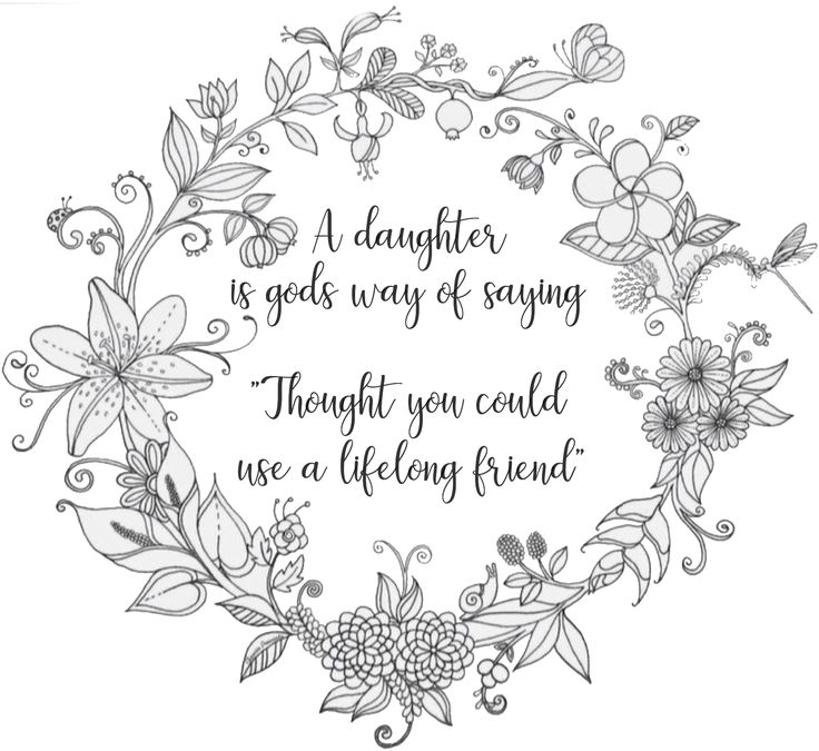 Daughter quote coloring page coloring pages quote coloring pages free adult coloring pages