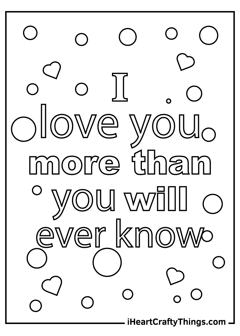 I love you coloring pages free printables