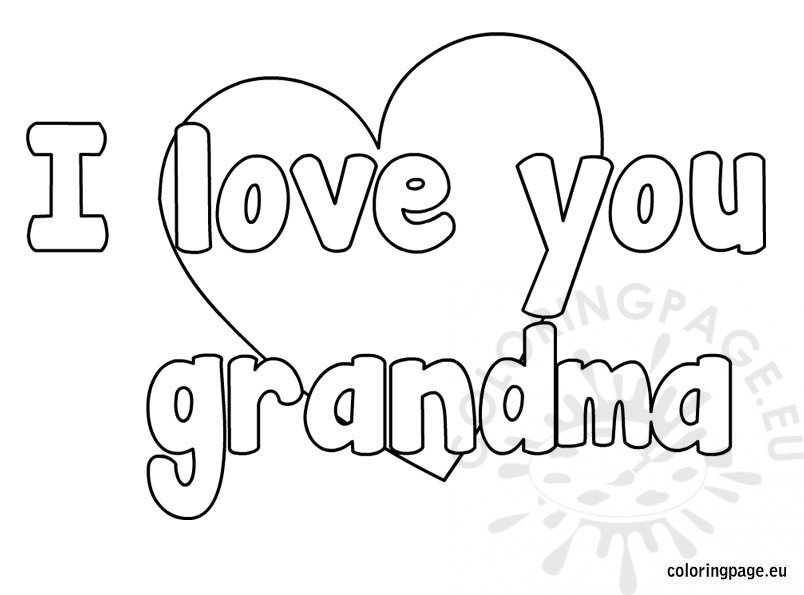 I love you grandma coloring page coloring page