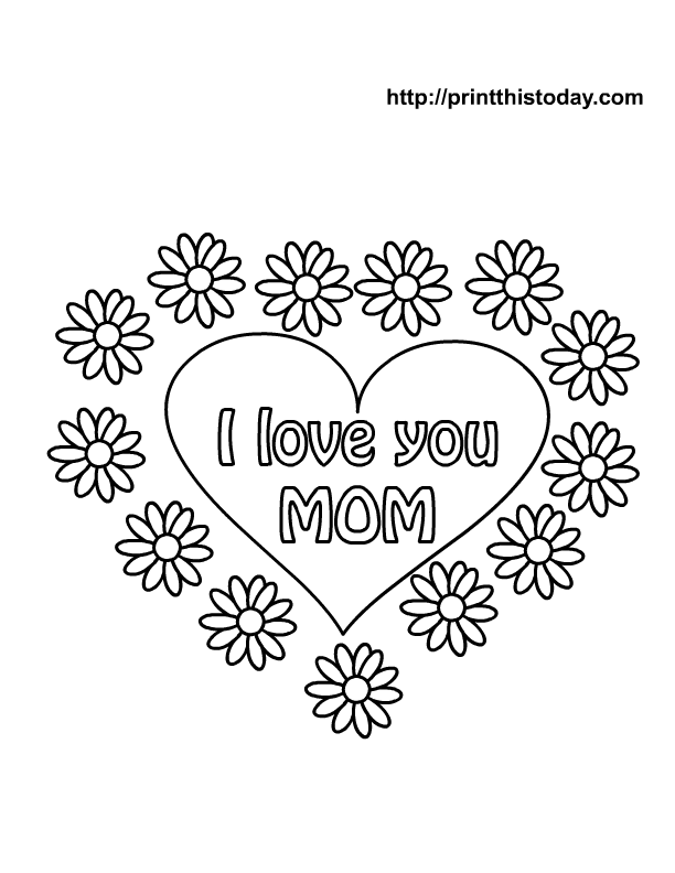 Free mothers day coloring pages printable