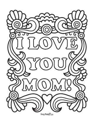 Printable mothers day coloring pages