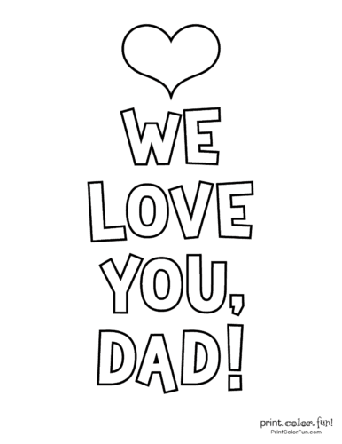 Free printable fathers day coloring pages