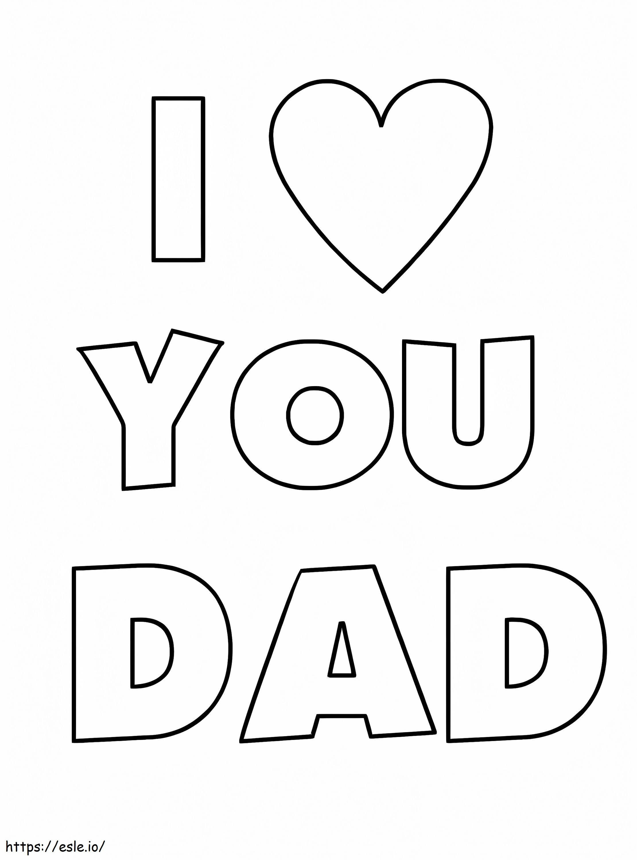 I love you dad coloring page