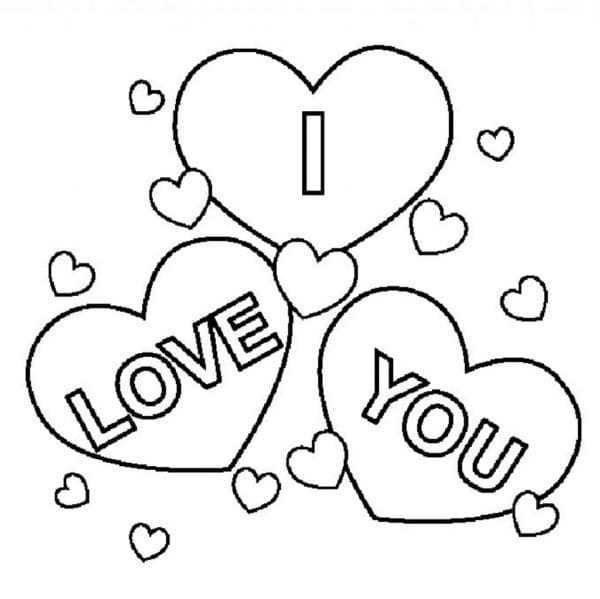 Printable i love you coloring page