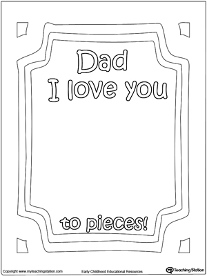 Free dad i love you to pieces printable page