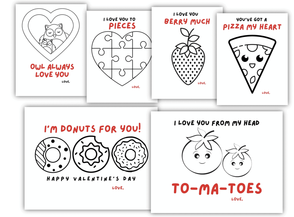 I love you to pieces valentines printable