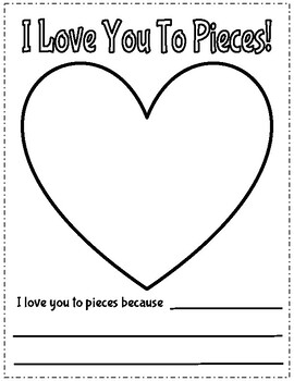 I love you to pieces fine motor craftvalentines day mothers dayfathers day