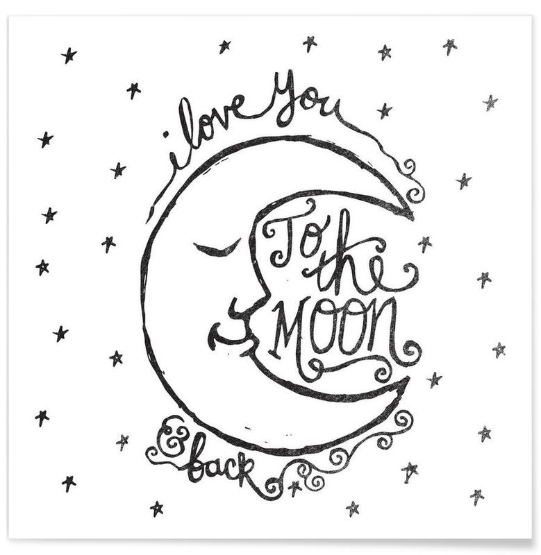 I love you to the moon back poster