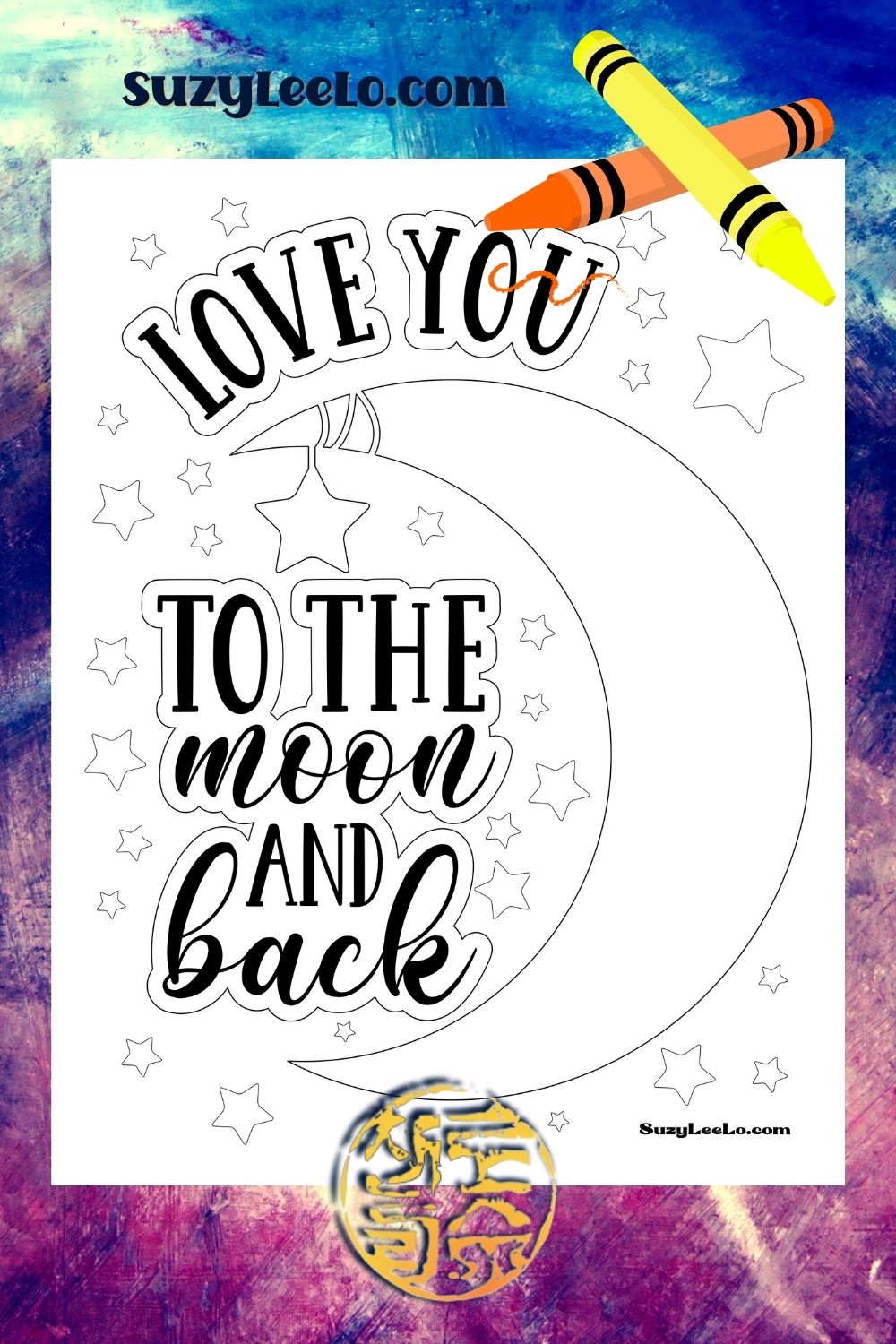 I love you to the moon and back coloring page suzy leelo