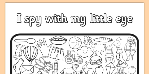 I spy with my little eye colouring worksheet worksheet