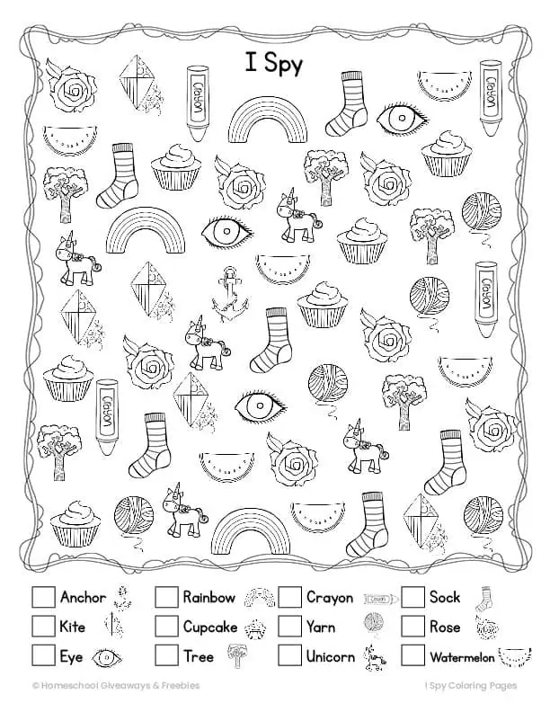 The best i spy coloring pages for kids easy