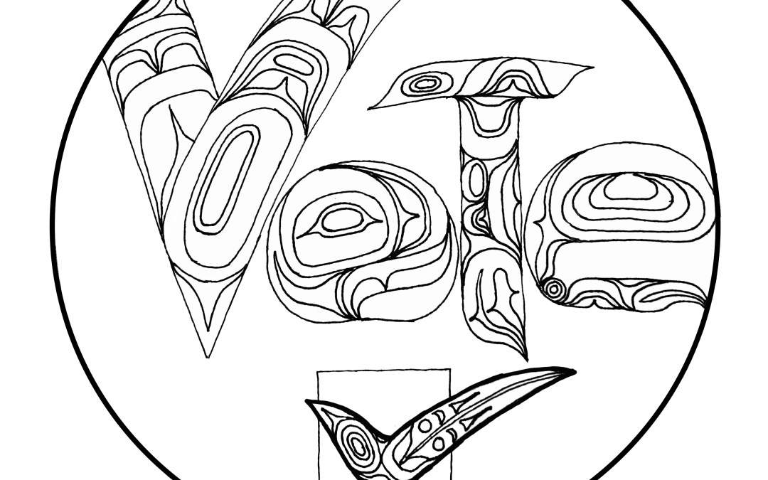 Native voting coloring sheets writing raven