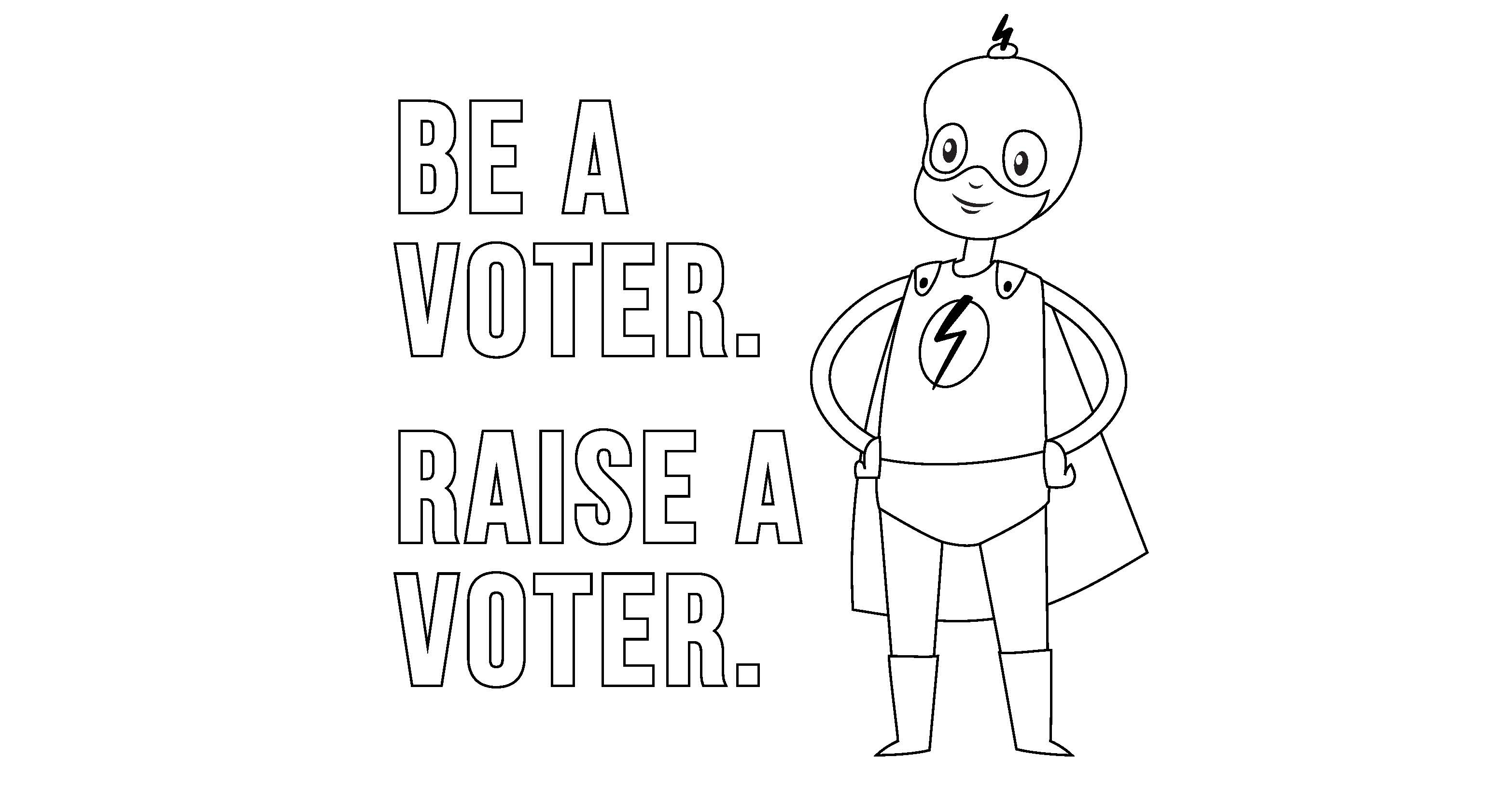 Bilingual coloring pages show kids the power of voting