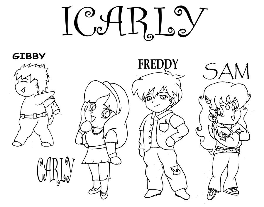 Icarly chibi line art by fallonkyra on