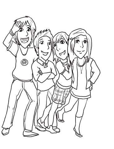 Gibby freddie sam and carla coloring page free printable coloring pages