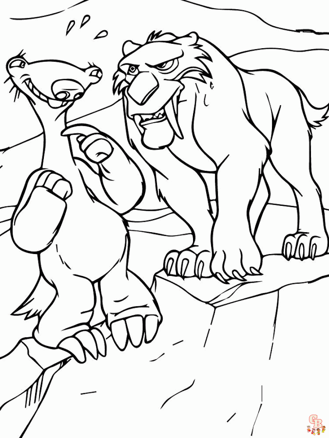 Free ice age coloring pages printable sheets for kids