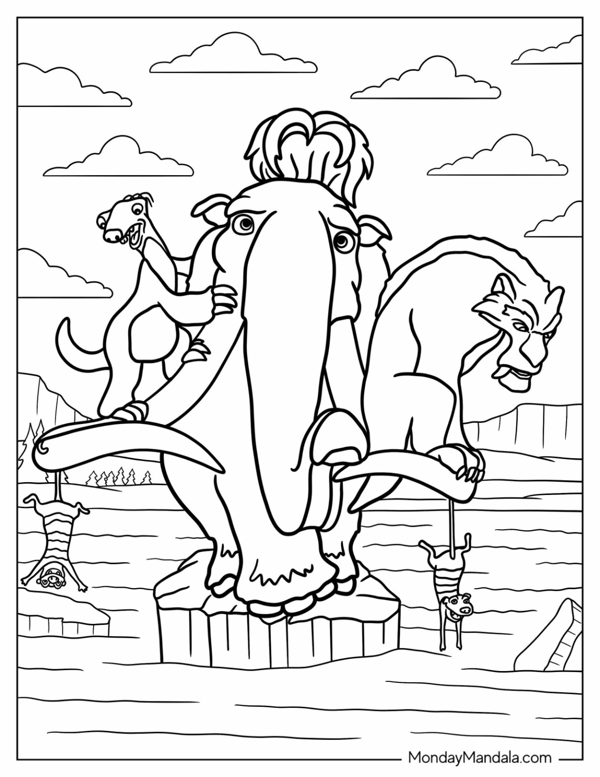 Ice age coloring pages free pdf printables