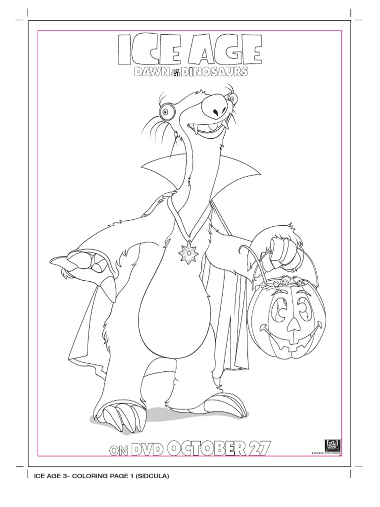 Ice age coloring pages pdf pdf