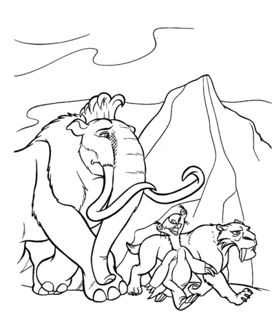 Ice age characters coloring page free printable coloring pages