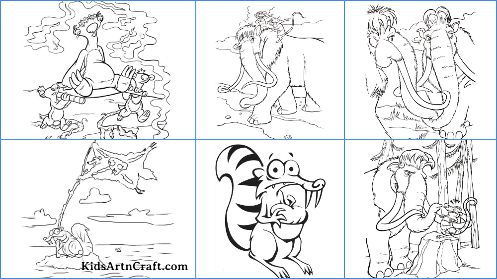 Ice age coloring pages for kids â free printables