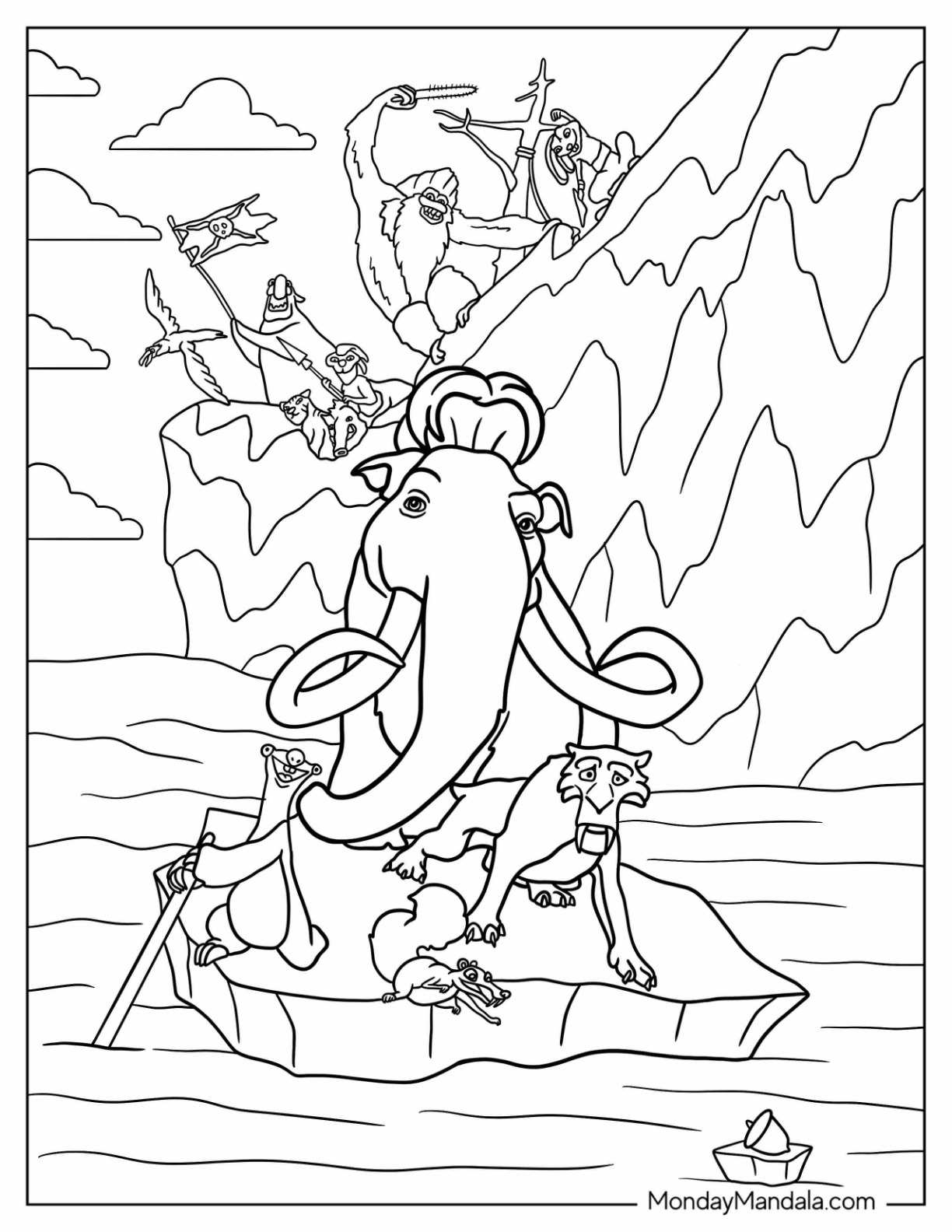 Ice age coloring pages free pdf printables