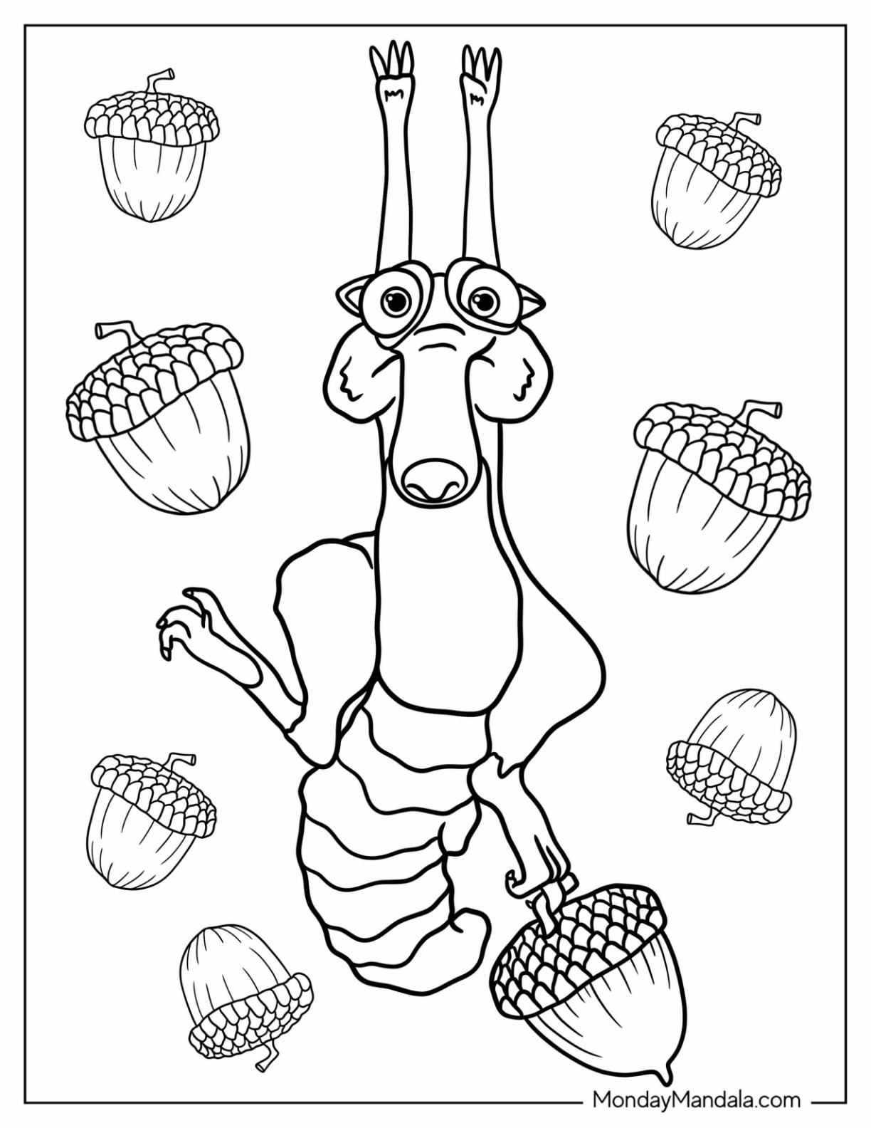 Ice age coloring pages free pdf printables