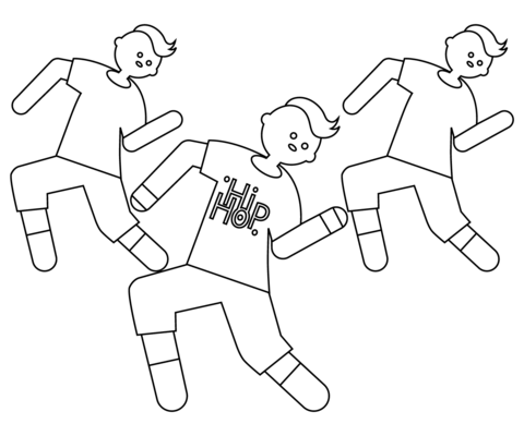 Hip hop dance coloring page free printable coloring pages