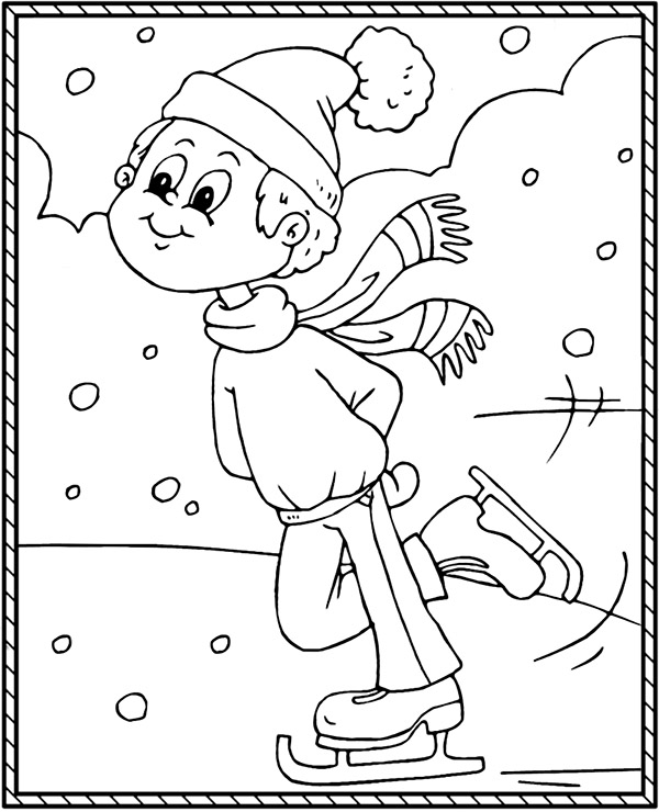 Ice skating coloring page skater