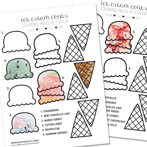 Summer coloring pages color by number ice cream coloring page ice cream birthday party favor kids activity printable