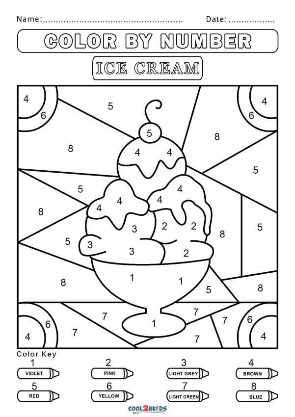 Color by number coloring pages printable for free download