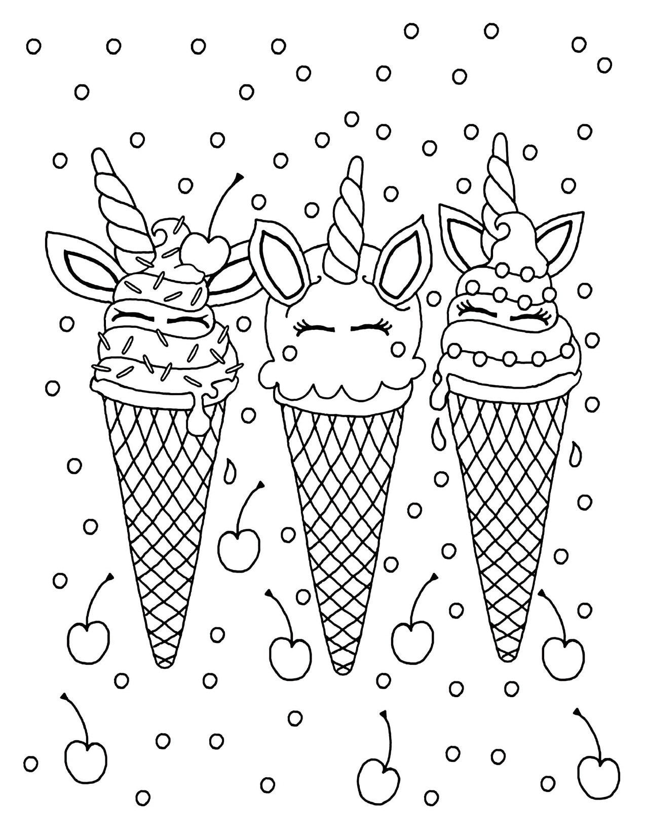 Ice cream coloring pages for kids