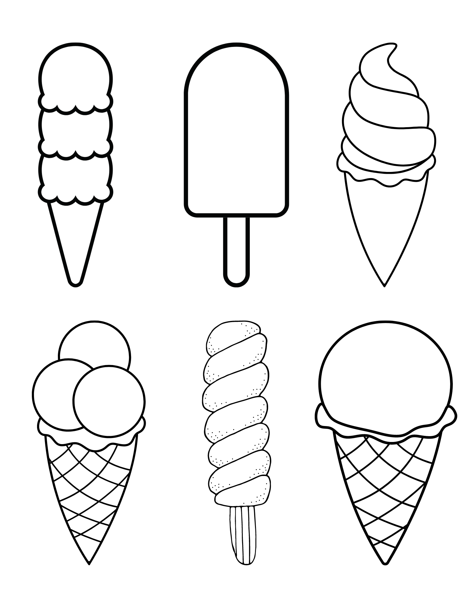 Free ice cream coloring pages for kids and adults
