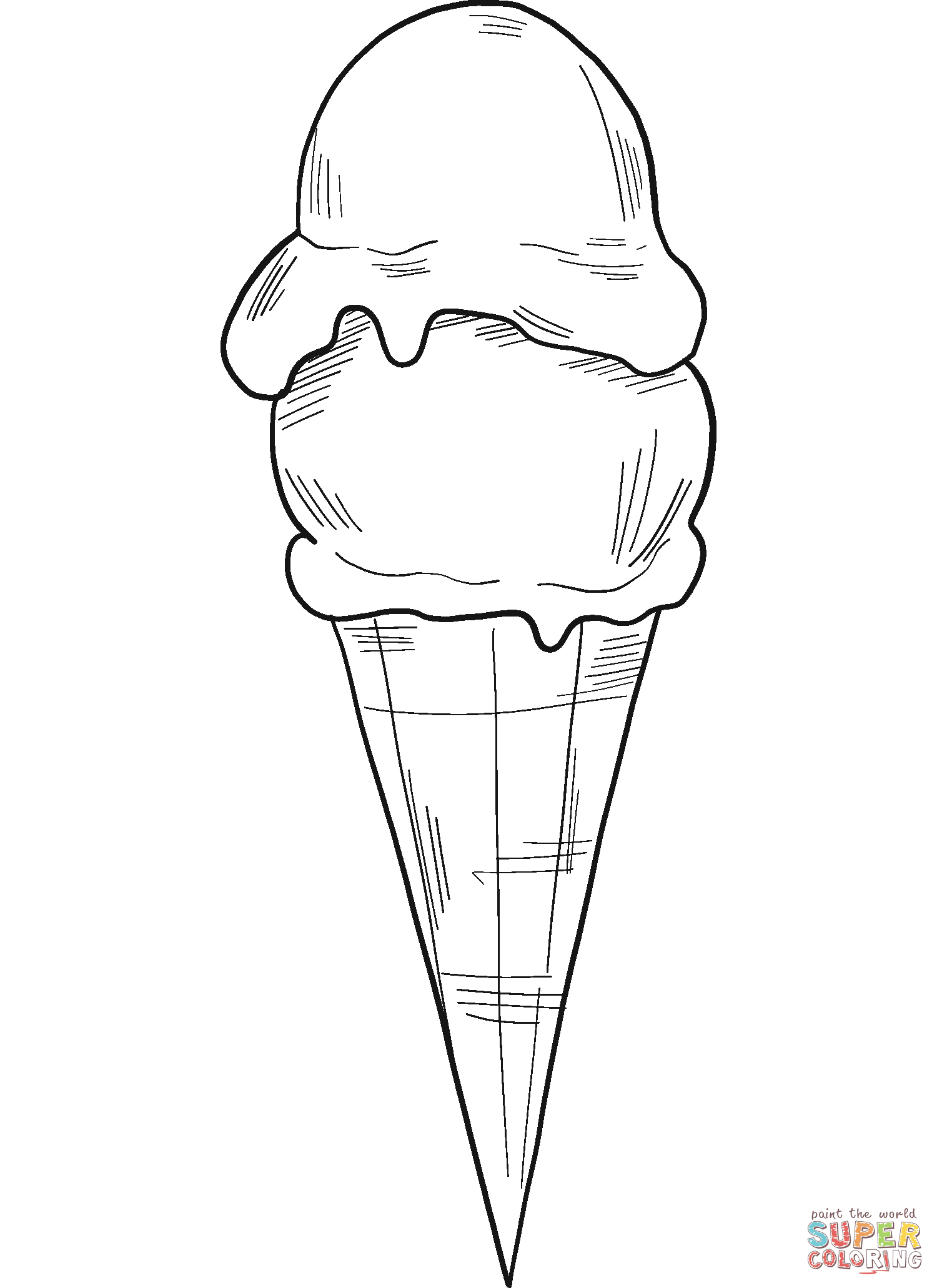 Ice cream cone coloring page free printable coloring pages