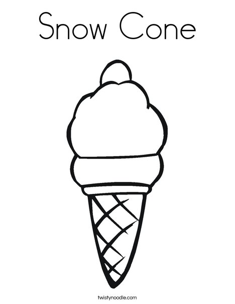 Snow cone coloring page