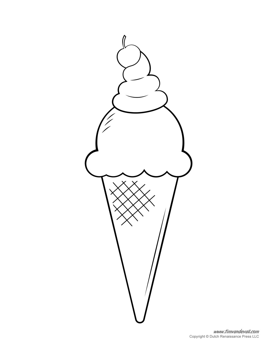 Ice cream templates and coloring pages for an ice cream party â tims printables