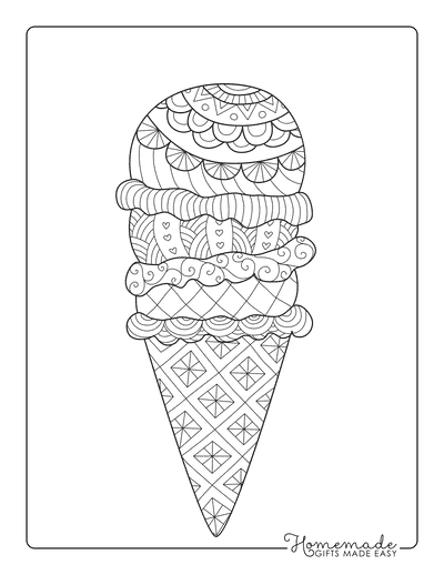 Ice cream coloring pages for kids adults