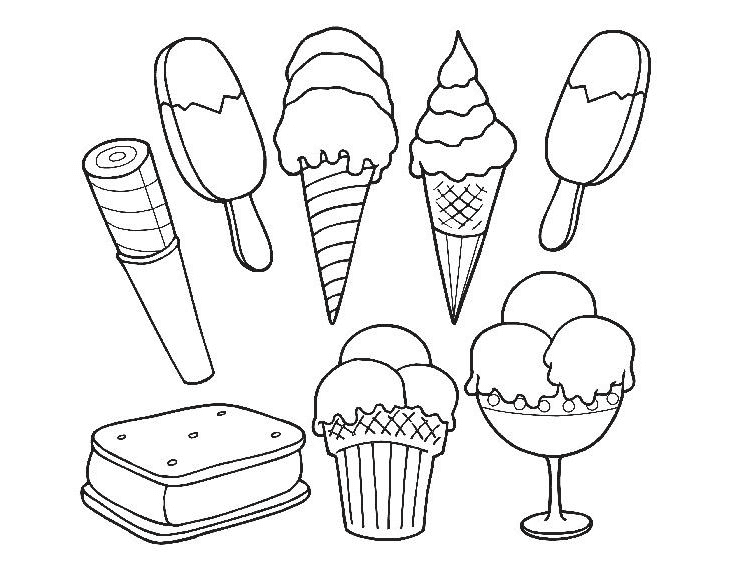 Ice cream coloring pages printable for free download