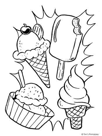 Ice cream coloring page â tims printables