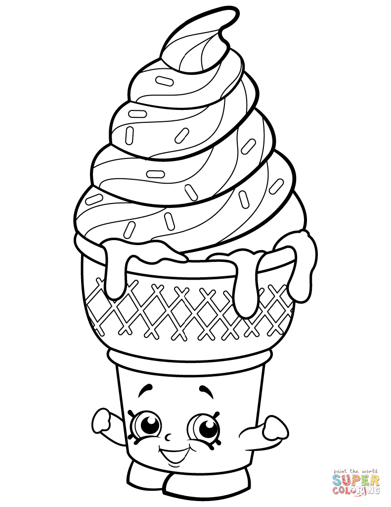 Sweet ice cream dream shopkin coloring page free printable coloring pages