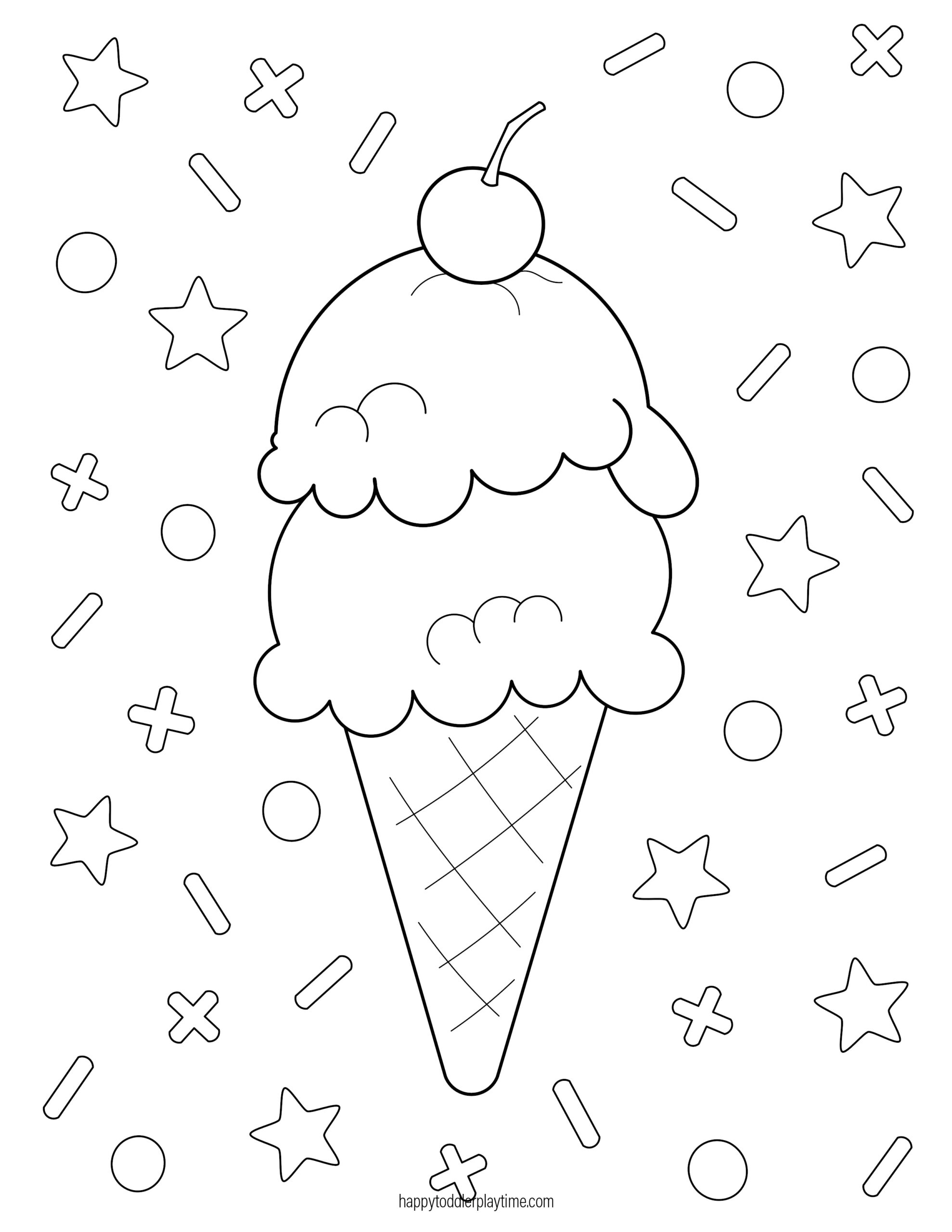 Ice cream colouring pages for kids