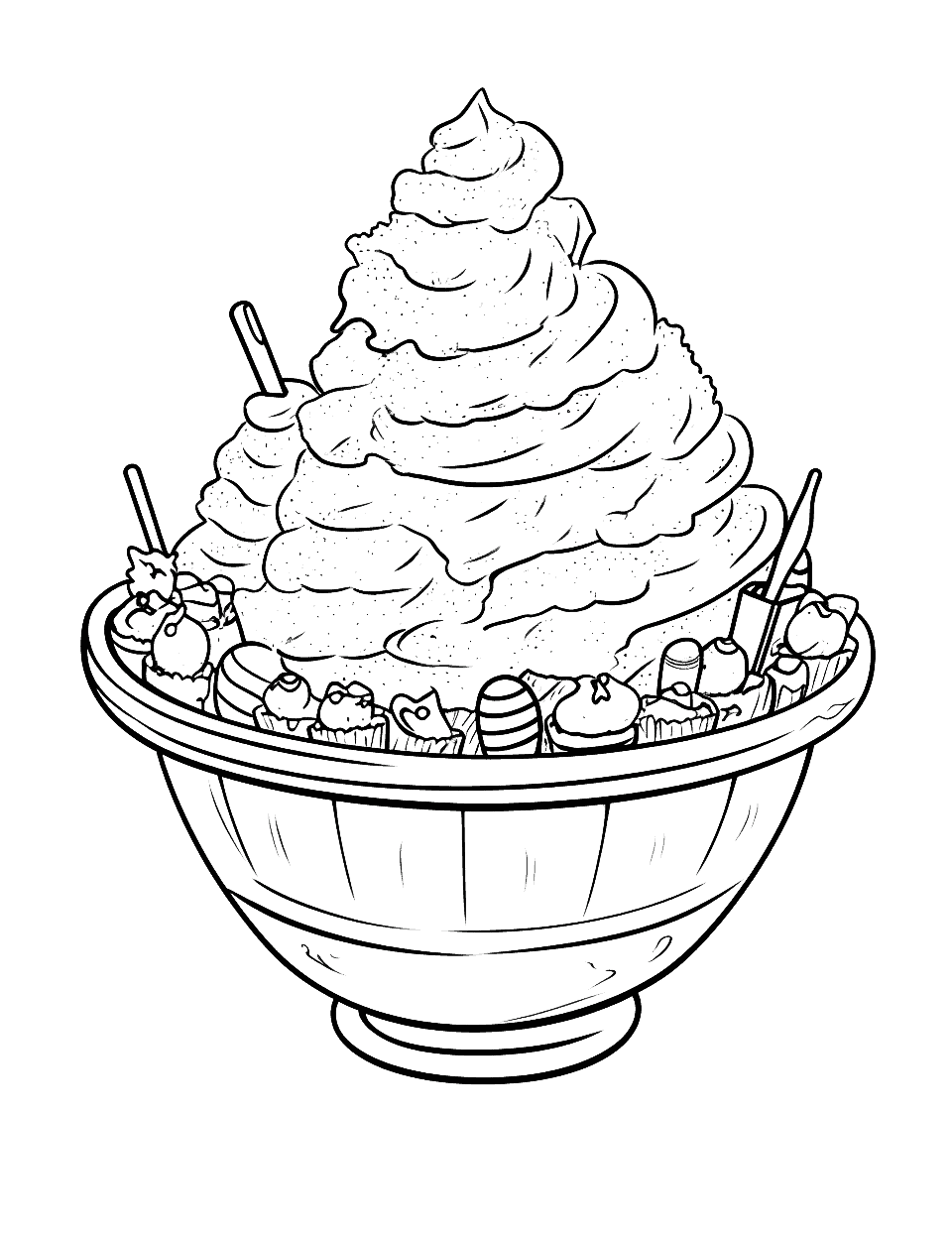 Ice cream coloring pages free printable sheets