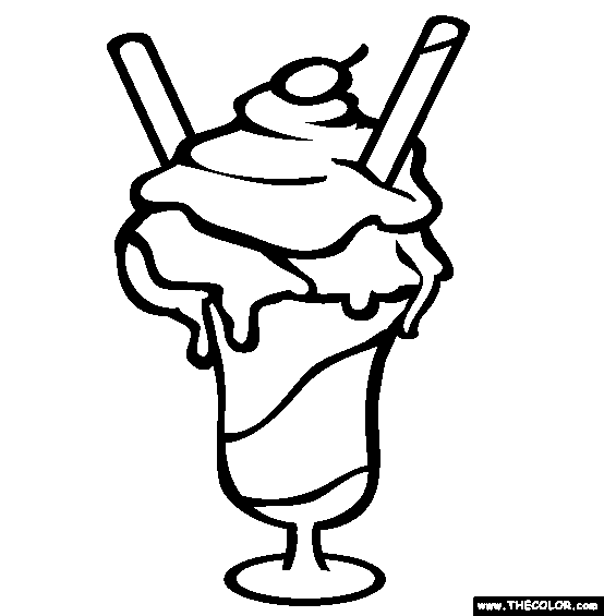 Ice crea sundae online coloring page