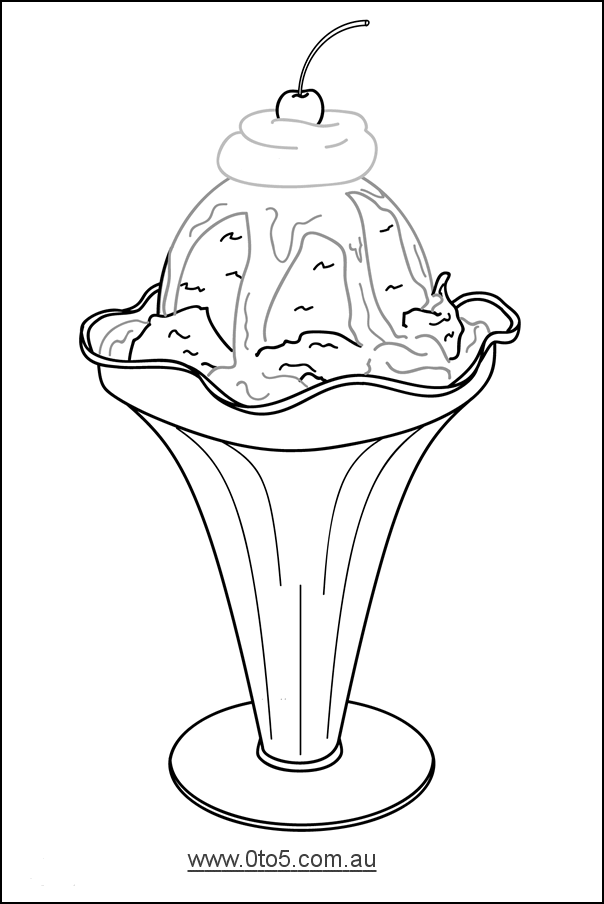 Icecream sundae cool coloring pages coloring pages bear coloring pages