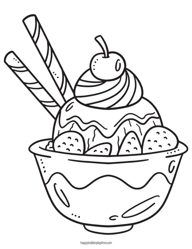 Ice cream colouring pages for kids