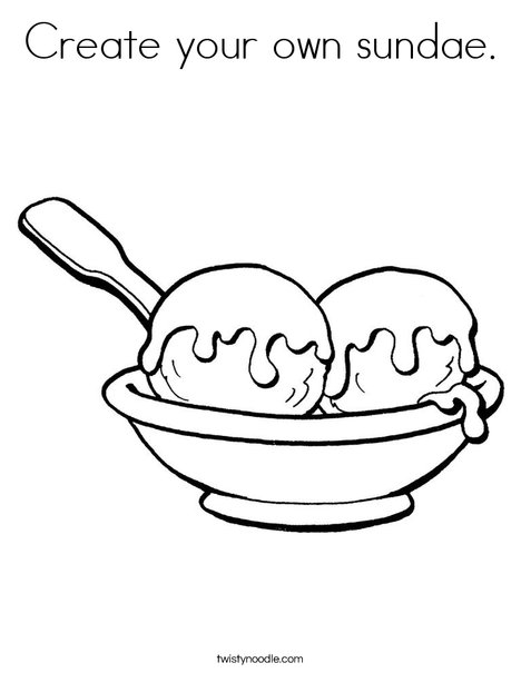 Create your own sundae coloring page