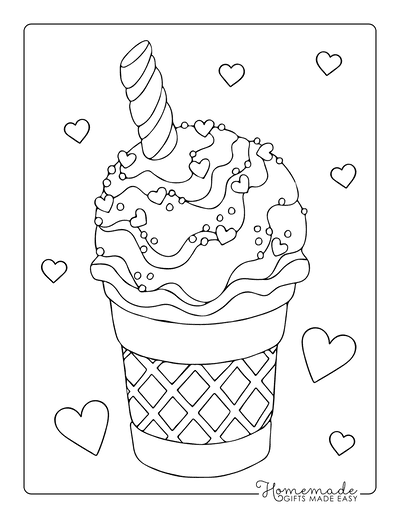 Ice cream coloring pages for kids adults