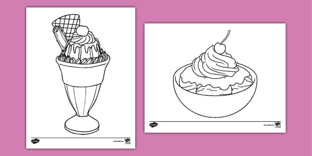 Free ice cream sundae coloring sheets teacher made