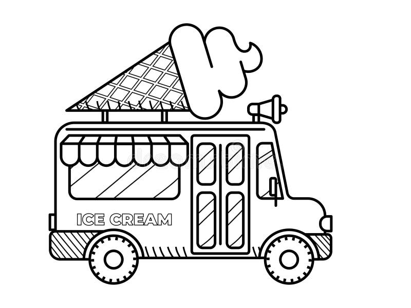 Ice cream truck coloring page stock illustrations â ice cream truck coloring page stock illustrations vectors clipart